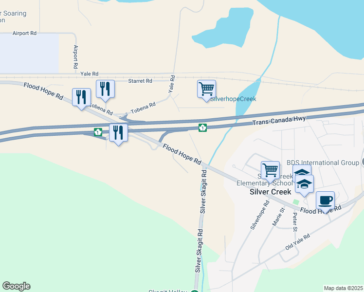 map of restaurants, bars, coffee shops, grocery stores, and more near 63481 Flood Hope Road in Hope
