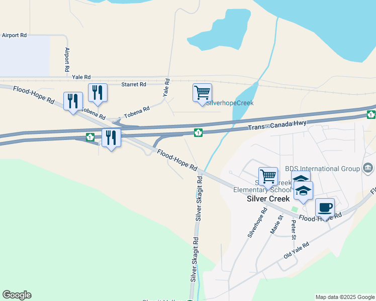 map of restaurants, bars, coffee shops, grocery stores, and more near 63491 Flood-Hope Road in Hope