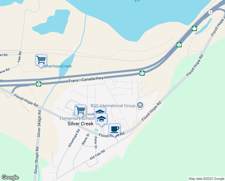 map of restaurants, bars, coffee shops, grocery stores, and more near 20118 Beacon Road in Hope