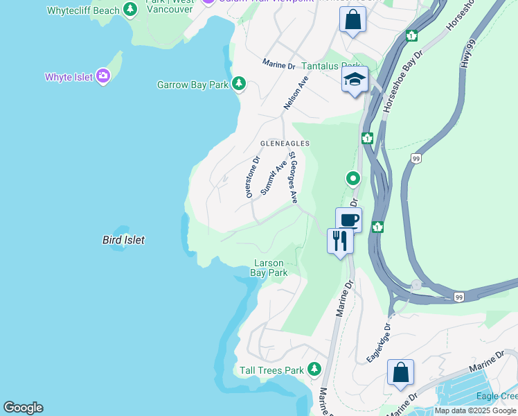 map of restaurants, bars, coffee shops, grocery stores, and more near in Vancouver