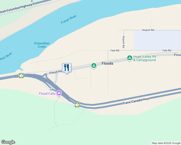map of restaurants, bars, coffee shops, grocery stores, and more near 61990 Flood Hope Road in Hope