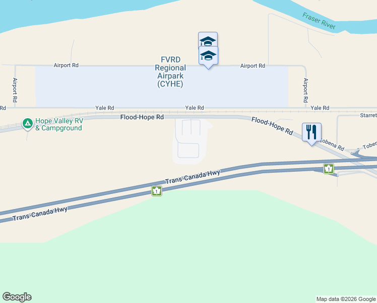 map of restaurants, bars, coffee shops, grocery stores, and more near Trans-Canada Highway in Hope