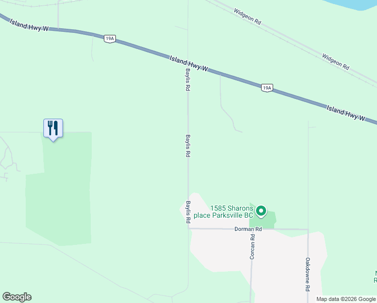 map of restaurants, bars, coffee shops, grocery stores, and more near 385 Baylis Road in Qualicum Beach