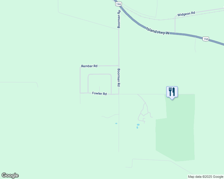 map of restaurants, bars, coffee shops, grocery stores, and more near 2374 Fowler Road in Qualicum Beach