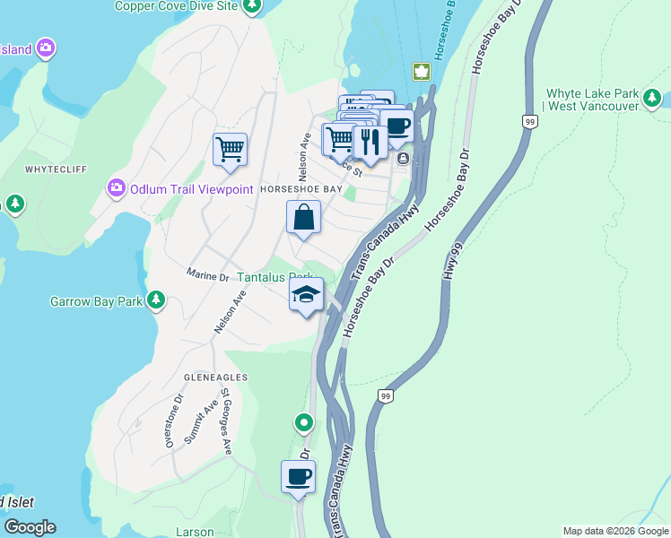 map of restaurants, bars, coffee shops, grocery stores, and more near 6330 Chatham Street in Vancouver