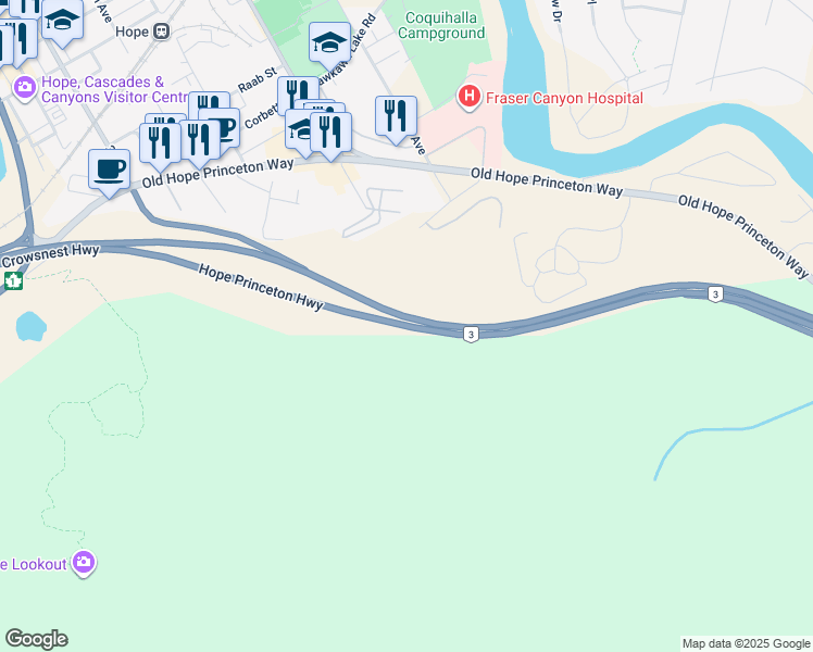 map of restaurants, bars, coffee shops, grocery stores, and more near Hope Princeton Highway in Hope
