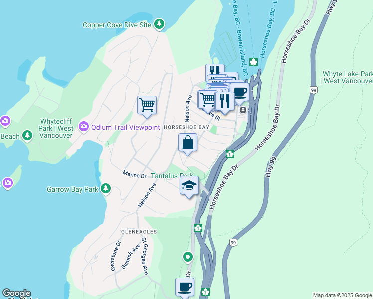 map of restaurants, bars, coffee shops, grocery stores, and more near 6431 Chatham Street in Vancouver