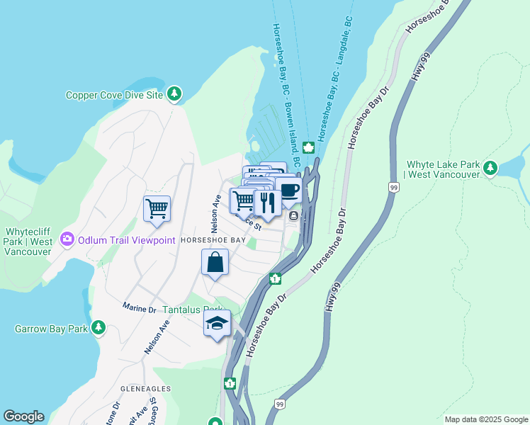 map of restaurants, bars, coffee shops, grocery stores, and more near in Vancouver