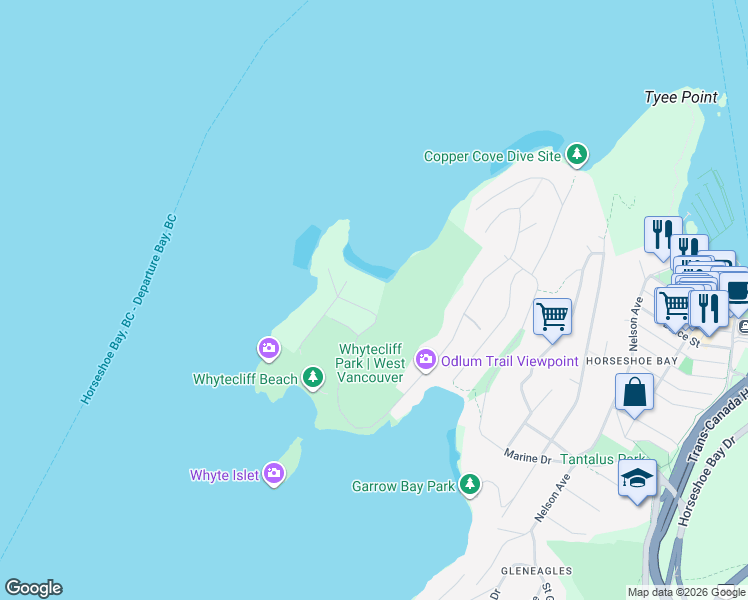 map of restaurants, bars, coffee shops, grocery stores, and more near in Vancouver