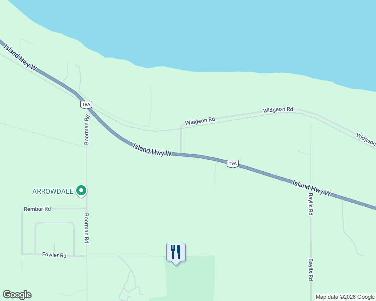 map of restaurants, bars, coffee shops, grocery stores, and more near 4834 British Columbia 19A in Qualicum Beach