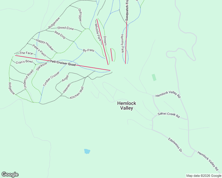 map of restaurants, bars, coffee shops, grocery stores, and more near 20921 Snowflake Crescent in Hemlock Valley
