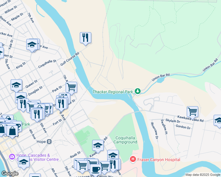 map of restaurants, bars, coffee shops, grocery stores, and more near 21292 Mallard Drive in Hope