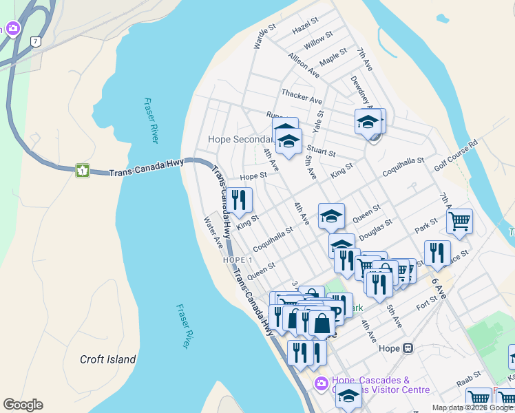 map of restaurants, bars, coffee shops, grocery stores, and more near 477 3 Avenue in Hope