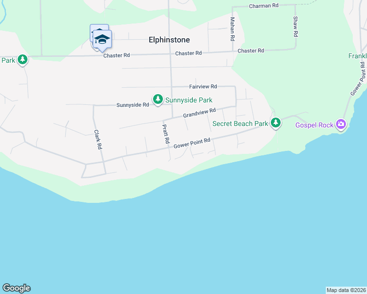 map of restaurants, bars, coffee shops, grocery stores, and more near 1051 Gower Point Road in Gibsons
