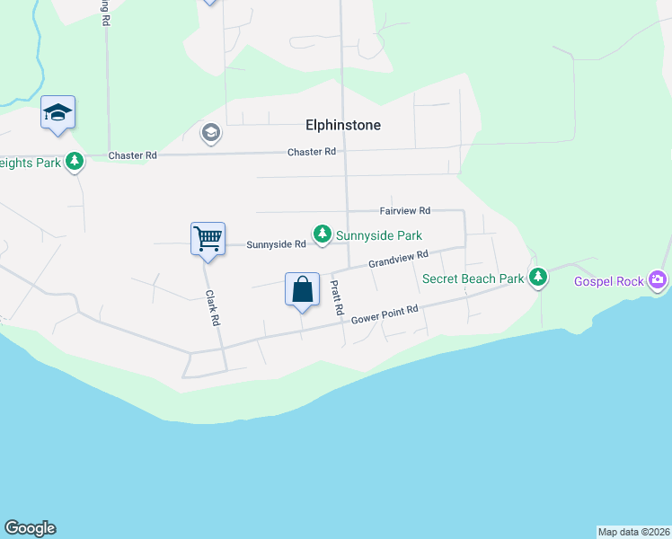 map of restaurants, bars, coffee shops, grocery stores, and more near in Gibsons