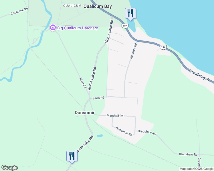 map of restaurants, bars, coffee shops, grocery stores, and more near 243 Huson Road in Qualicum Beach