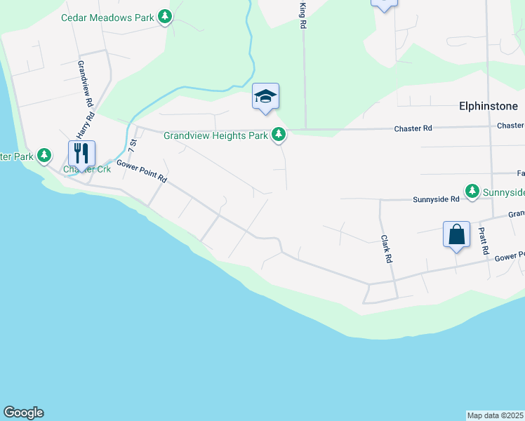 map of restaurants, bars, coffee shops, grocery stores, and more near 152 Swallow Road in Gibsons