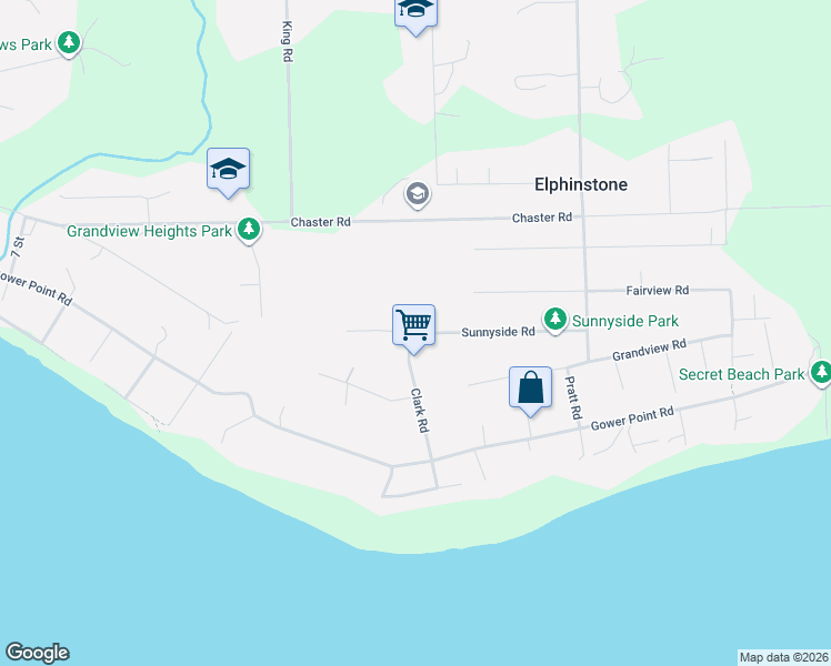 map of restaurants, bars, coffee shops, grocery stores, and more near in Gibsons