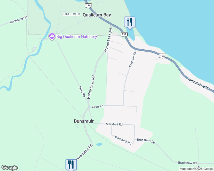 map of restaurants, bars, coffee shops, grocery stores, and more near 243 Huson Road in Qualicum Beach