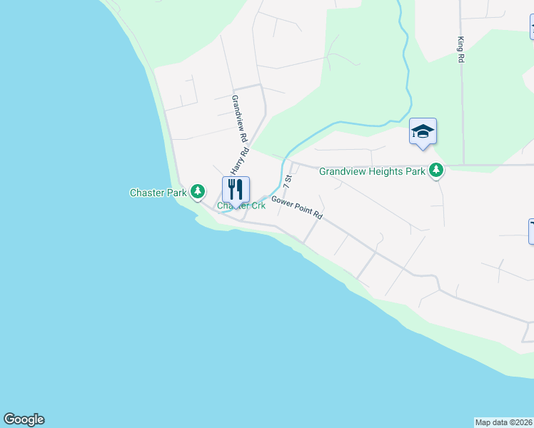 map of restaurants, bars, coffee shops, grocery stores, and more near 1497 Gower Point Road in Gibsons