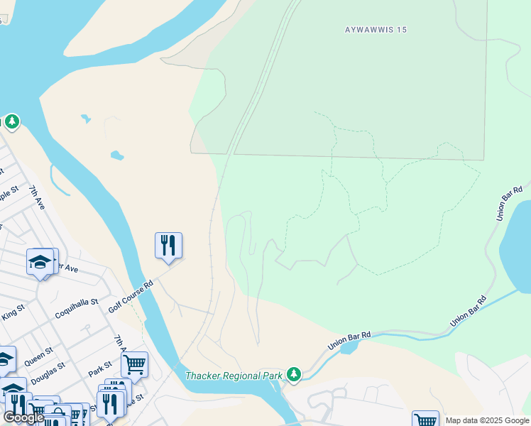 map of restaurants, bars, coffee shops, grocery stores, and more near 21703 Thacker Mountain Road in Hope
