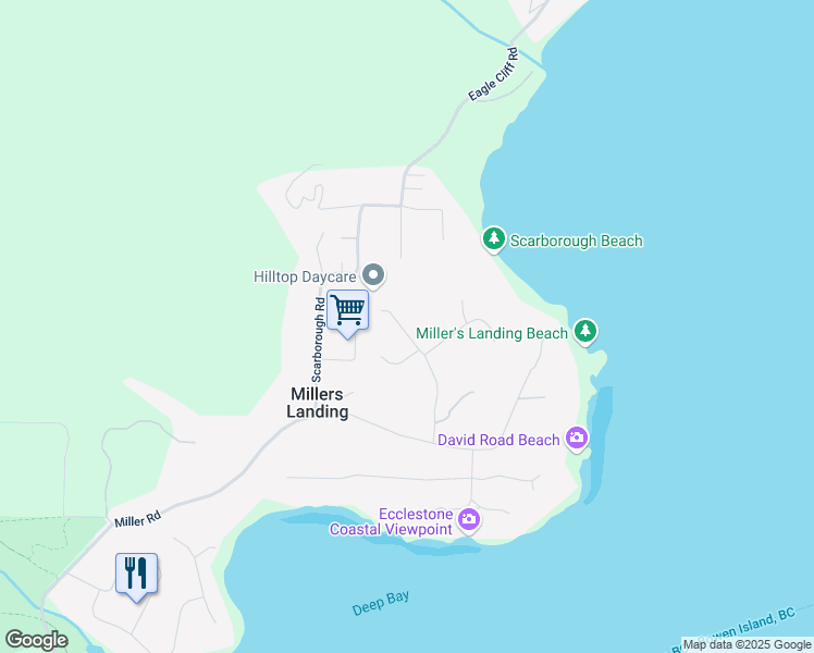 map of restaurants, bars, coffee shops, grocery stores, and more near 1281 Oceanview Road in Bowen Island
