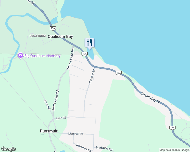 map of restaurants, bars, coffee shops, grocery stores, and more near 2975 Becque Road in Qualicum Beach