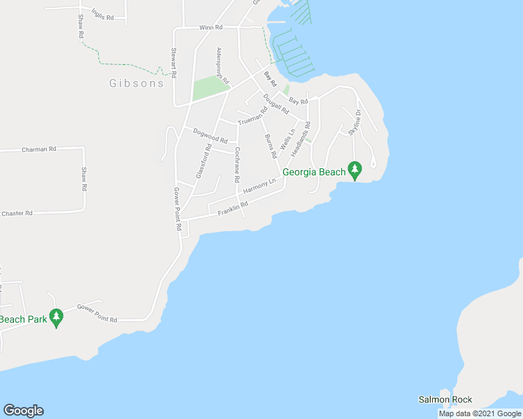 map of restaurants, bars, coffee shops, grocery stores, and more near 689 Franklin Road in Gibsons