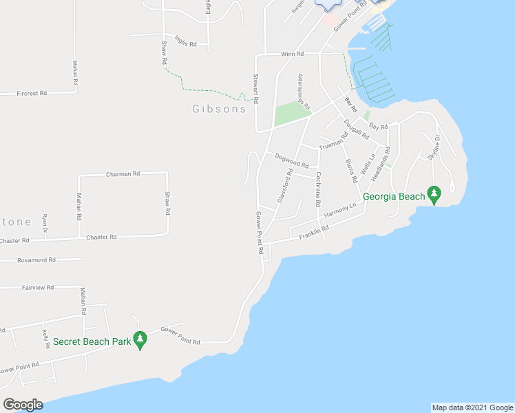 map of restaurants, bars, coffee shops, grocery stores, and more near 654 Gower Point Road in Gibsons