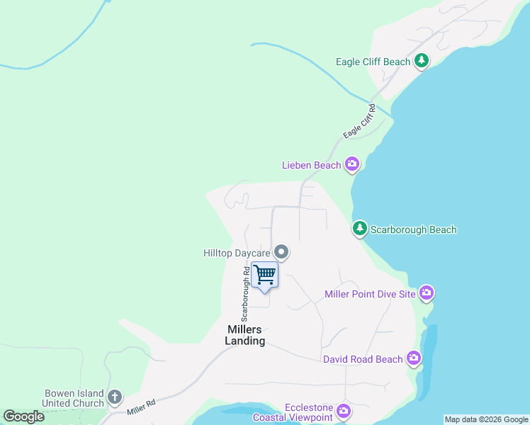map of restaurants, bars, coffee shops, grocery stores, and more near 1288 Eagle Cliff Road in Bowen Island
