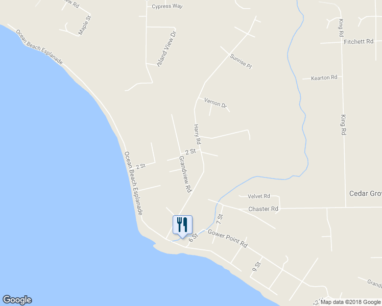 map of restaurants, bars, coffee shops, grocery stores, and more near 296 2 Street in Gibsons