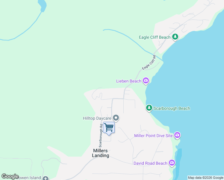 map of restaurants, bars, coffee shops, grocery stores, and more near 342 Creek Road in Bowen Island