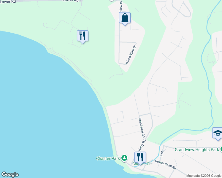 map of restaurants, bars, coffee shops, grocery stores, and more near 425 Grandview Road in Gibsons