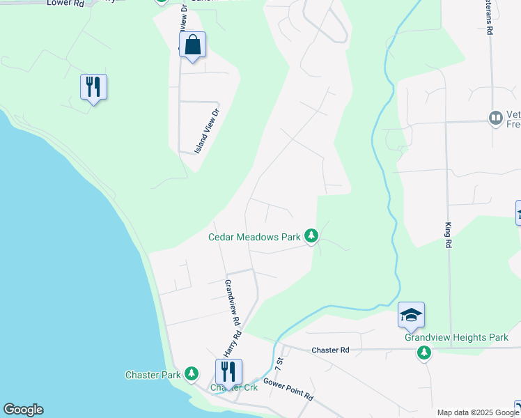 map of restaurants, bars, coffee shops, grocery stores, and more near 397 Vernon Place in Gibsons