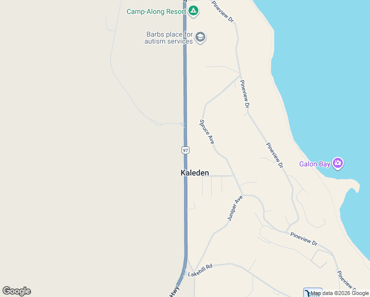 map of restaurants, bars, coffee shops, grocery stores, and more near 224 Highway 97 in Kaleden