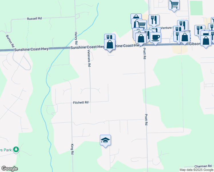 map of restaurants, bars, coffee shops, grocery stores, and more near 539 Hough Road in Gibsons