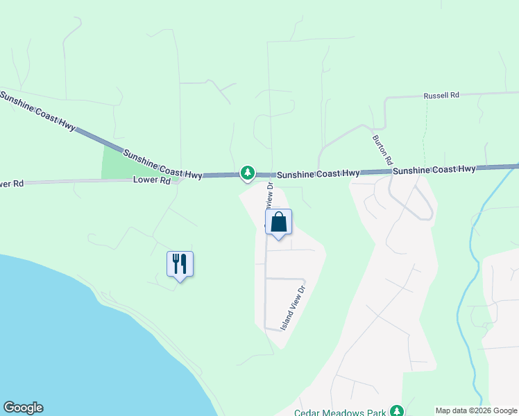 map of restaurants, bars, coffee shops, grocery stores, and more near 597 Oceanview Drive in Gibsons