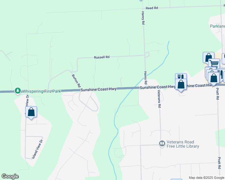 map of restaurants, bars, coffee shops, grocery stores, and more near 1371 Sunshine Coast Highway in Gibsons