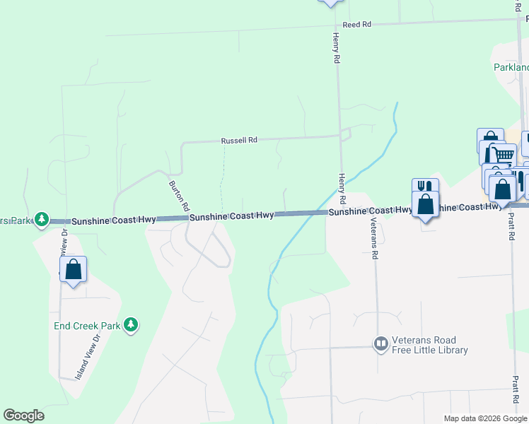 map of restaurants, bars, coffee shops, grocery stores, and more near 1371 Sunshine Coast Highway in Gibsons