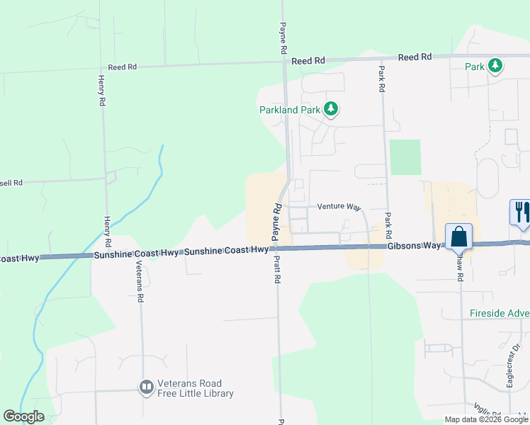 map of restaurants, bars, coffee shops, grocery stores, and more near 1100 Sunshine Coast Highway in Gibsons