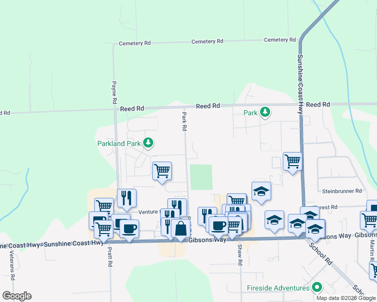 map of restaurants, bars, coffee shops, grocery stores, and more near 950 Woodsworth Road in Gibsons
