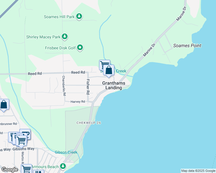 map of restaurants, bars, coffee shops, grocery stores, and more near 811 Marine Drive in Gibsons