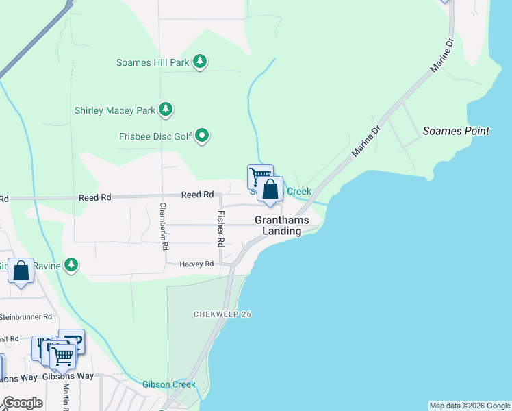 map of restaurants, bars, coffee shops, grocery stores, and more near in Gibsons