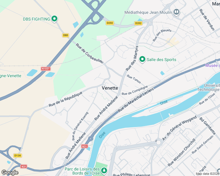map of restaurants, bars, coffee shops, grocery stores, and more near in Venette