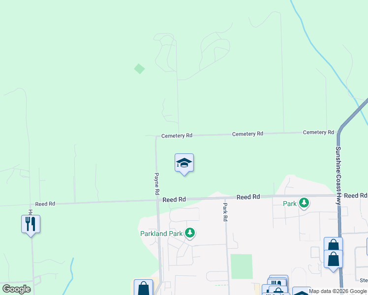 map of restaurants, bars, coffee shops, grocery stores, and more near 1035 Cemetery Road in Gibsons