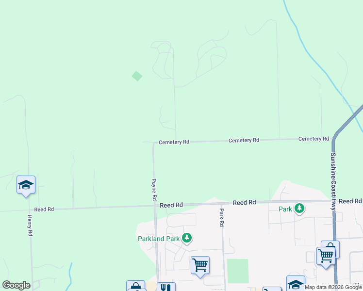 map of restaurants, bars, coffee shops, grocery stores, and more near 1035 Cemetery Road in Gibsons