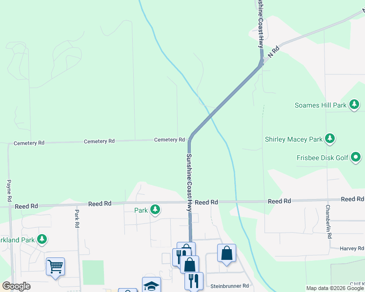 map of restaurants, bars, coffee shops, grocery stores, and more near 947 North Road in Gibsons