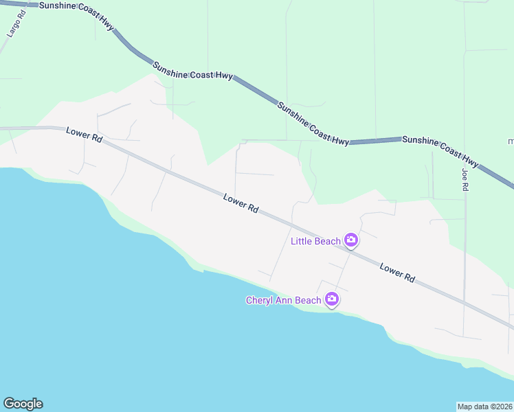 map of restaurants, bars, coffee shops, grocery stores, and more near Lower Road in Roberts Creek