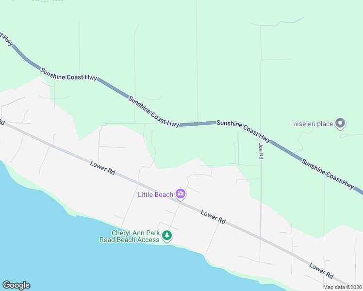 map of restaurants, bars, coffee shops, grocery stores, and more near 2617 Sunshine Coast Highway in Roberts Creek