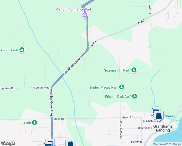 map of restaurants, bars, coffee shops, grocery stores, and more near 1008 Stewart Road in Gibsons